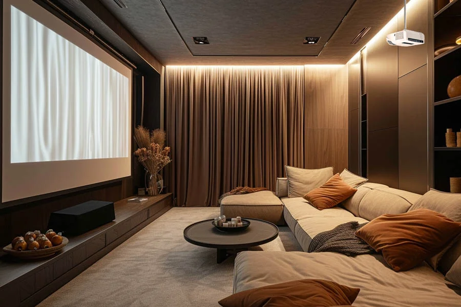 projector tv in living room